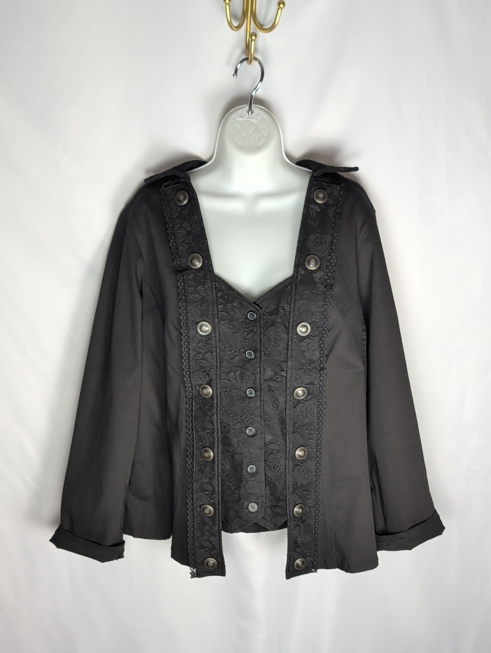 NWT Torrid x Tripp NYC Lace Corset Military Goth Jacket L/XL 2